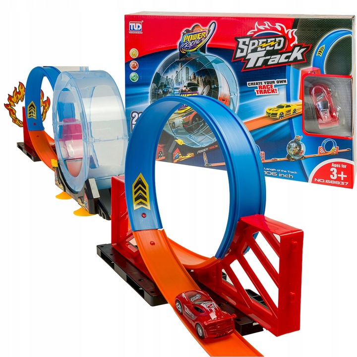 Tor wyścigowy 3 pętle dla samochodzików autka 269 cm 3+