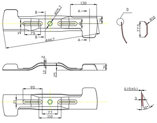 NÓŻ MTD 47cm DECK 36cali CUB CADET YARD MAN PRAWY
