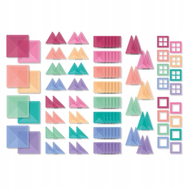 Klocki Magnetyczne konstrukcyjne duże 120 el. CONNETIX Pastel Creative Pack