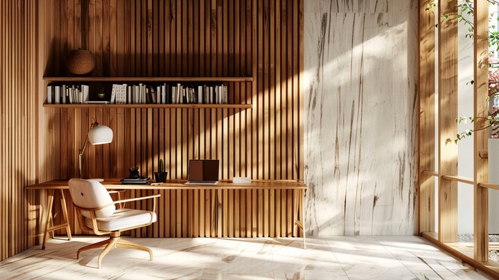 LAMELE NA BIAŁEJ PŁYCIE 46x275 ŚCIENNE PANEL AKUSTYCZNE DĄB NATURALNY WOTAN