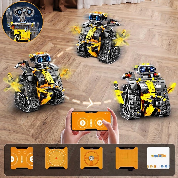 FIGURKA ROBOT WALL E 520 szt KLOCKI - 3w1 PROGRAMOWALNY RC ROBOT