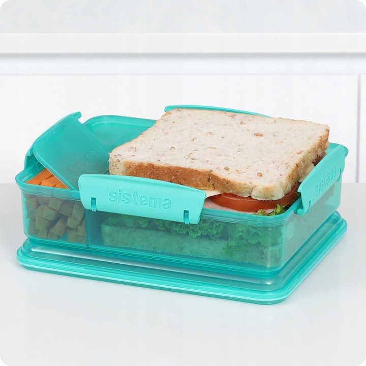 ŚNIADANIÓWKA POJEMNIK lunchbox z Przegródkami snack duo 975ml to-go Sistema