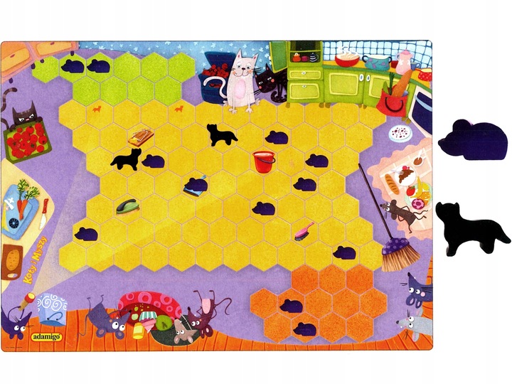 GRA PLANSZOWA KOTY I MYSZY prosta gra planszowa dla dzieci +5 lat