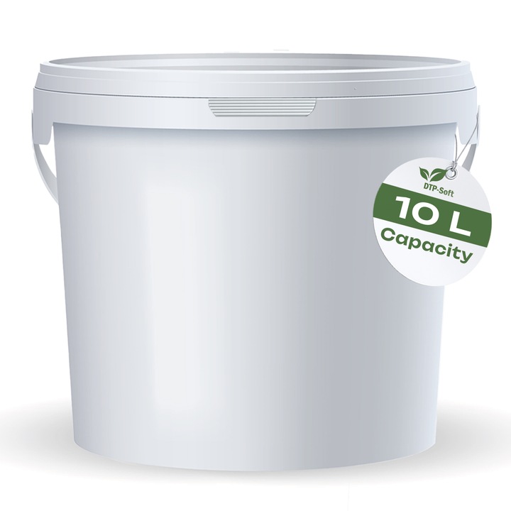 5x 10L Wiaderko Plastikowe wiadro z pokrywą ATEST spożywcze 10 Litrów BIAŁE