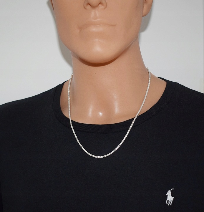 Łańcuszek Srebrny Splot Królewski 2,00 mm Pełny Diamentowany pr 925