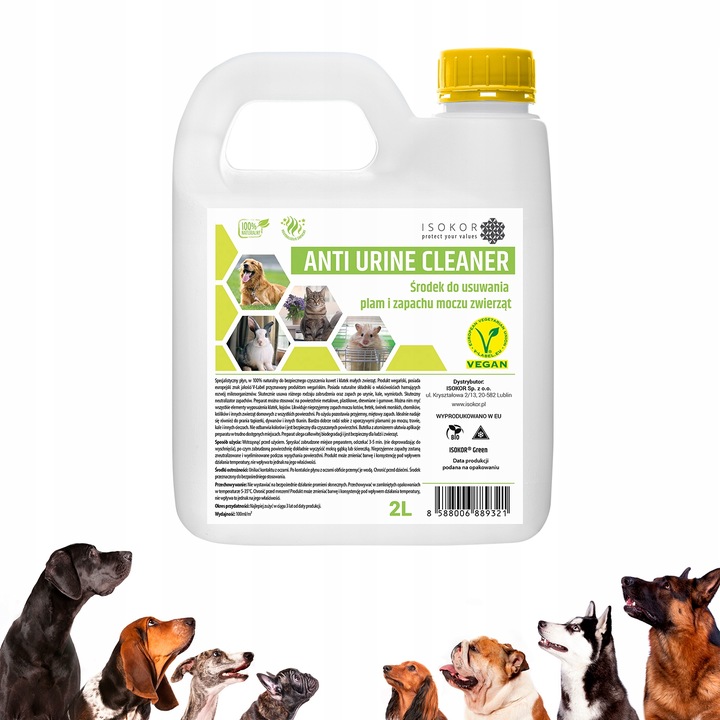 NEUTRALIZATOR POCHŁANIACZ ZAPACHÓW MOCZU PSA 2x 500ml ISOKOR USUWA ZAPACH