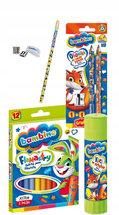 Wyprawka szkolna Bambino XXL duży zestaw przyborów szkolnych do szkoły