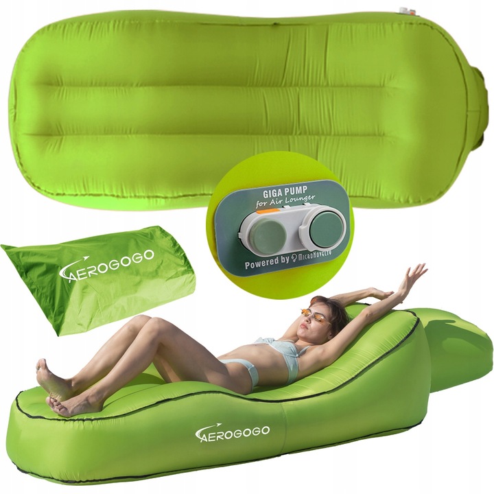 MATERAC dmuchany automatycznie LEŻAK AEROGOGO CS1 ZIELONY