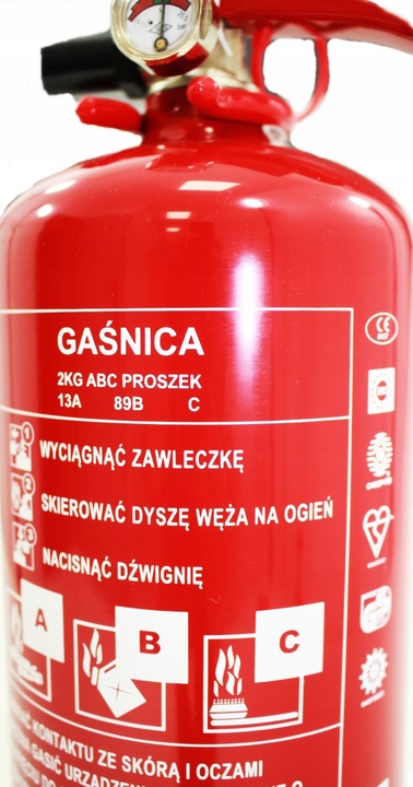 Gaśnica Proszkowa Gp-2x Abc 2 kg + Uchwyt Certyfikaty Data prod 2025!