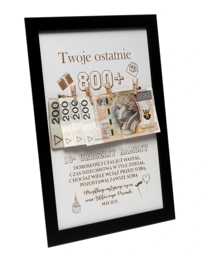 RAMKA prezent 18 URODZINY widzisz TWOJE ostatnie 800+ plus