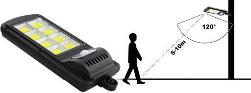 OŚWIETLENIE ZEWNĘTRZNE OGRODOWE MOCNA LAMPA SOLARNA LED ULICZNA COB PILOT