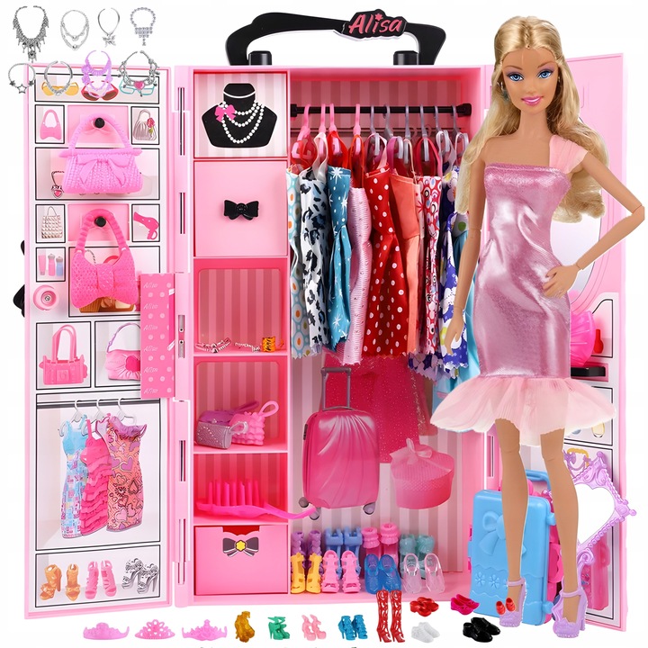 Szafa dla Lalek Garderoba dla Lalek Domek dla Lalek Akcesoria Lalka +GRATIS