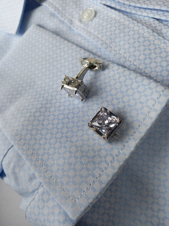 Srebrne klasyczne spinki do mankietów koszuli