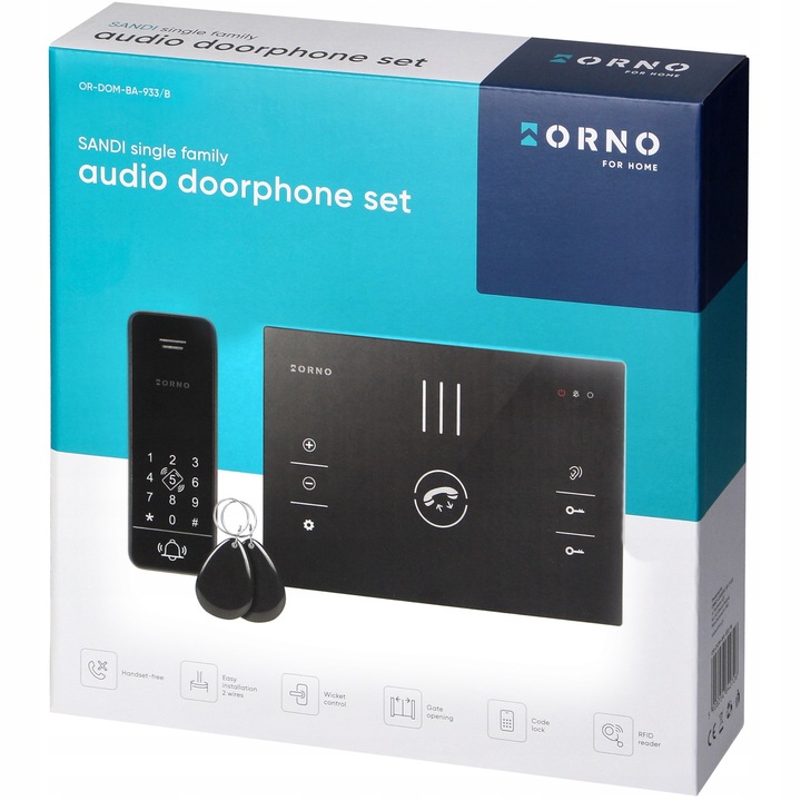 Domofon do Furtki BEZSŁUCHAWKOWY z Szyfratorem RFID na KOD BRELOK 2-Żyłowy