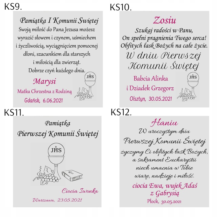 Medalik Srebrny Łańcuszek Komunia Chrzest GRAWER