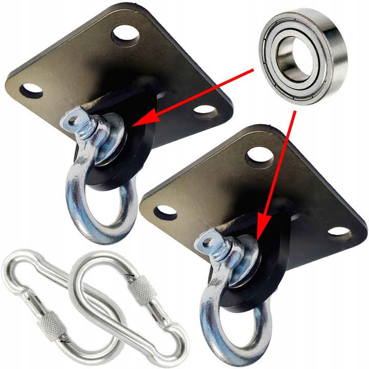 Mocowanie huśtawki z łożyskiem szekla do huśtawek hamaków foteli wiszących