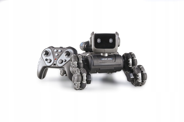 Zdalnie Sterowany Pies Robot 8 Kół Gesty Muzyka Para Wodna Obrót 360 LED