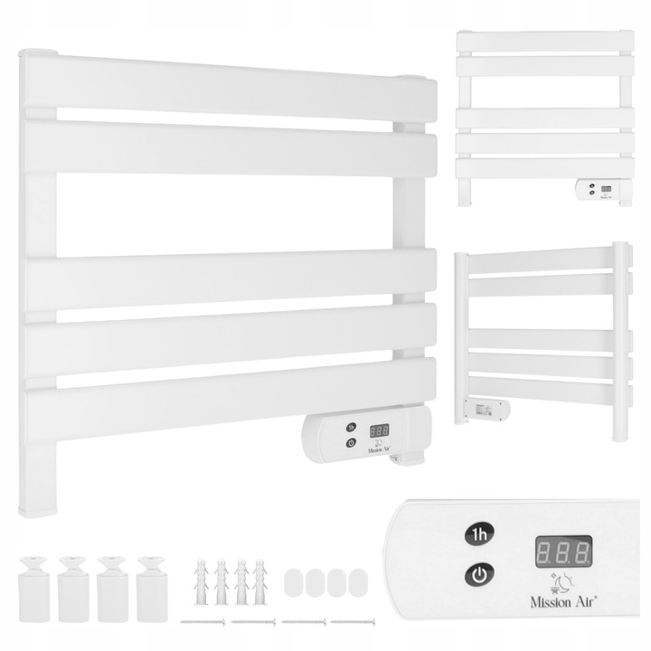 MAŁY GRZEJNIK ŁAZIENKOWY ELEKTRYCZNY drabinka suszarka timer BIAŁY 150W