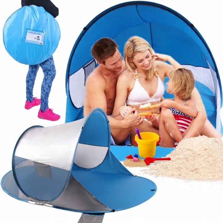 NAMIOT PLAŻOWY SAMOROZKŁADAJĄCY FILTR UV PARAWAN pop up ochrona na słońce