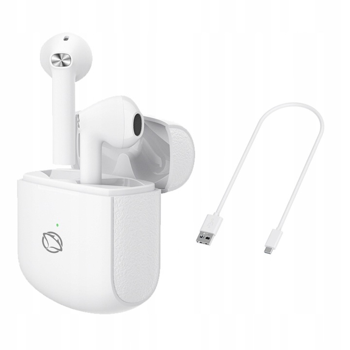 Słuchawki bezprzewodowe douszne Manta RYTMO X białe TWS mikrofon 59ms