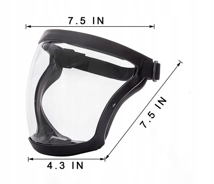 Maska ochronna na twarz przezroczysta z 10szt filtrem PM2.5