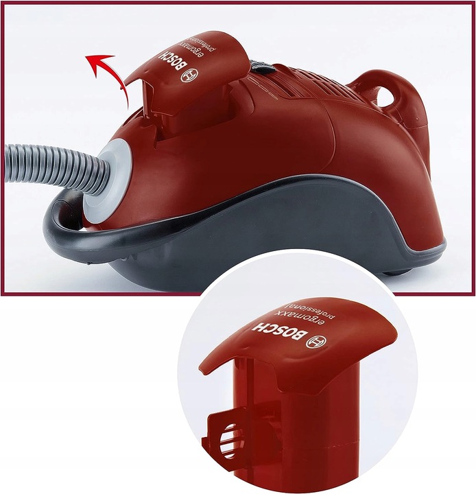 BOSCH ODKURZACZ DLA DZIECI CZERWONY Z DŹWIĘKIEM 30 CM KLEIN