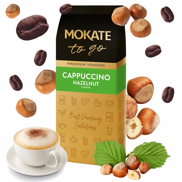 Kawa Cappuccino Instant Vending Orzech Laskowy Duże Opakowanie 1KG MOKATE