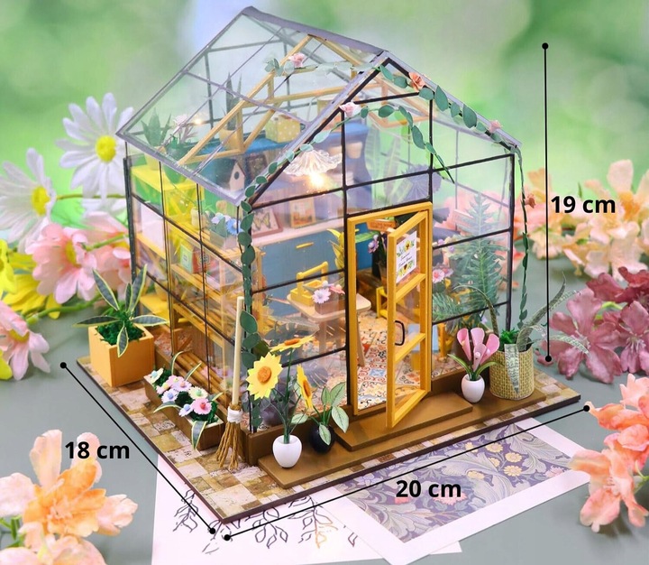 Domek dla Lalek Drewniany LED Piętrowy Retro Model do Złożenia DIY Meble