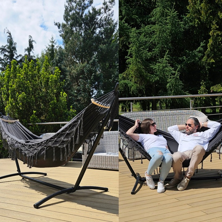 HAMAK BOHO XXL ze STELAŻEM stelaż do hamaka DWUOSOBOWY +wszystkie akcesoria