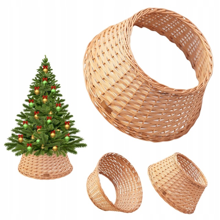 OSŁONA NA STOJAK POD CHOINKĘ WIKLINOWA Ø 45CM NATURALNA