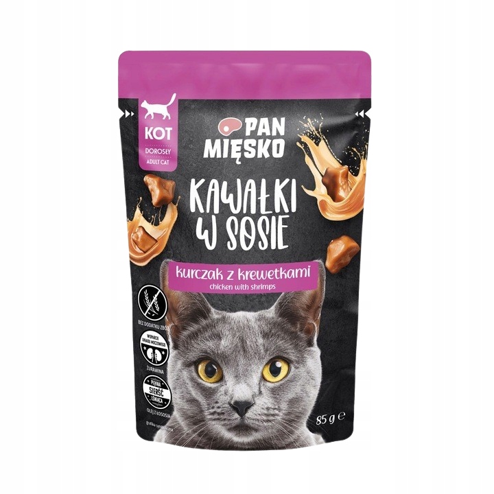 Pan Mięsko Karma mokra dla kota Mix Smaków Kawałki w sosie 12x85g