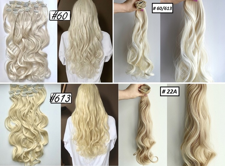 DOCZEPIANE WŁOSY ZESTAW Clip in Fale 7 PASM 160g