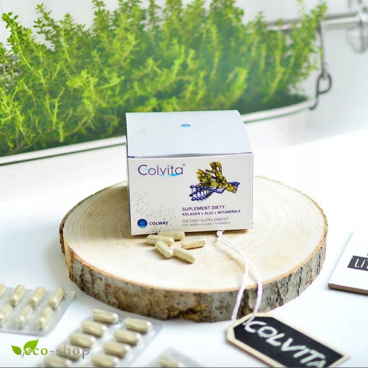 COLVITA liofilizowany KOLAGEN Rybi w kaps.+ Algi+ Wit.E 120k. + PREZENT