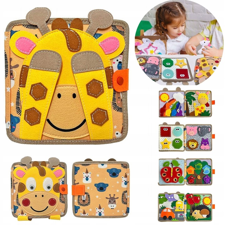 Sensoryczna Książeczka Manipulacyjna Montessori Tablica Zabawka Edukacyjna