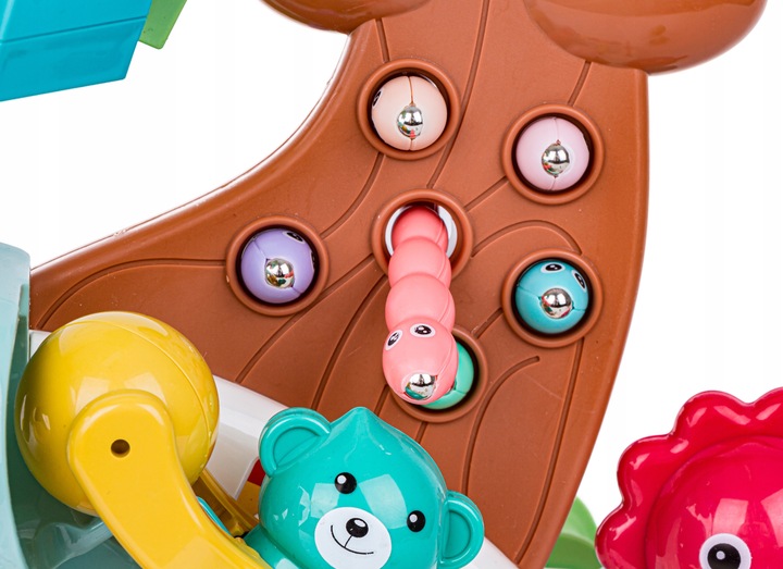 Interaktywny Tor kulkowy GRA MAGNETYCZNA NAKARM PTASZKA CYMBAŁKI PIANINO