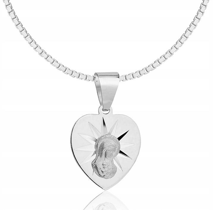 Łańcuszek Srebrny Wenecjana z Medalikiem Serduszko pr 925 Grawer Gratis