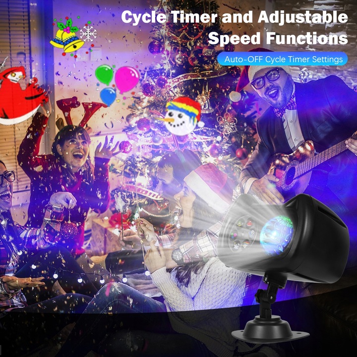 PROJEKTOR LASEROWY ŚWIĄTECZNY ZEWNĘTRZNY GWIAZD RGB PILOT 72 WZORÓW RZUTNIK