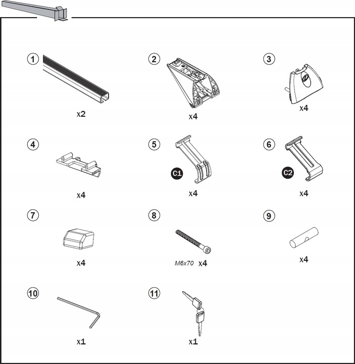 Bagażnik dachowy na relingi stal do Opel Zafira B MPV 2005-2011