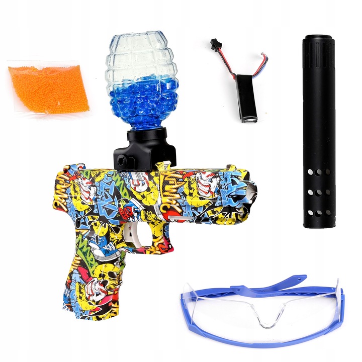 KARABIN PISTOLET AUTOMAT NA KULKI ŻELOWE WODNE ORBEZZ 7-8 MM GLOCK GRAFFITI