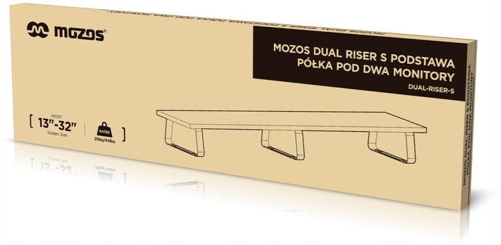 MOZOS DUAL RISER S PODSTAWA PÓŁKA POD DWA MONITORY KOMPUTER LAPTOP UCHWYT