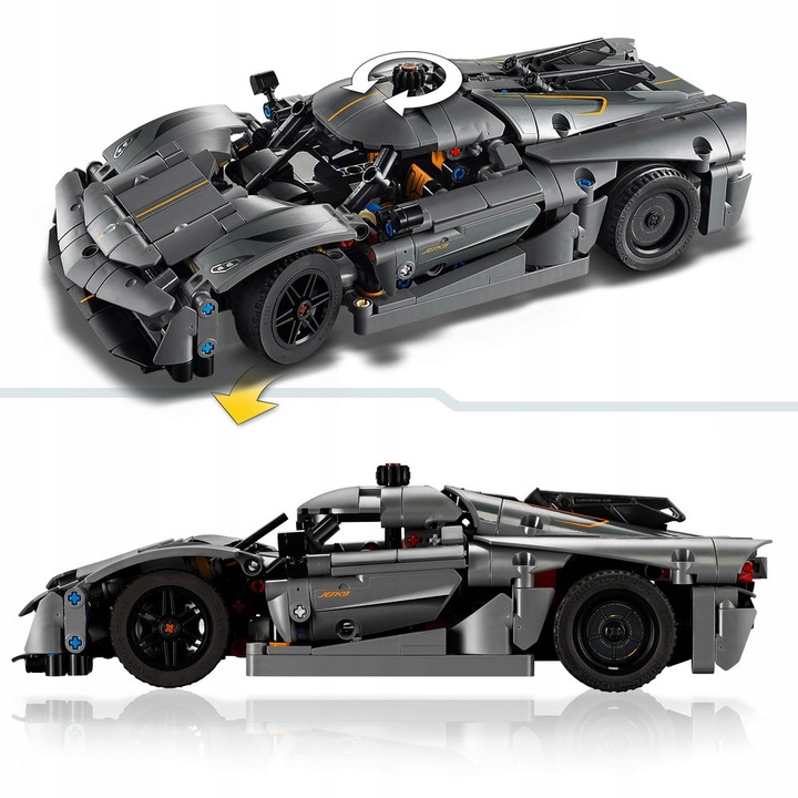 LEGO TECHNIC Szary Hipersamochód KOENIGSEGG Absolut 42173 Zestaw Klocki 10+