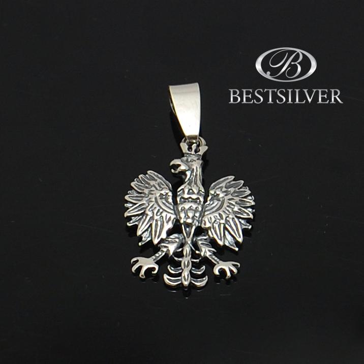 ORZEŁ srebrna zawieszka męska Godło Polski SREBRO