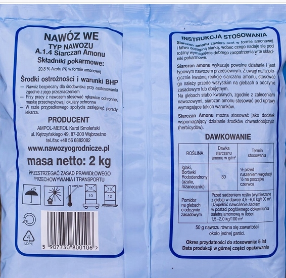 Nawóz siarczan amonu 5kg