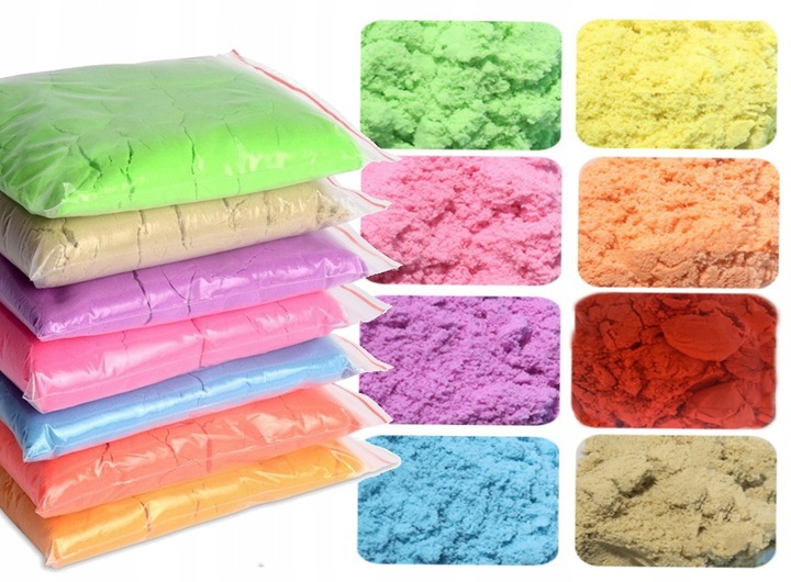 Piasek Kinetyczny 3KG Piaskownica Basen Foremki Zestaw XXL WYBIERZ KOLORY