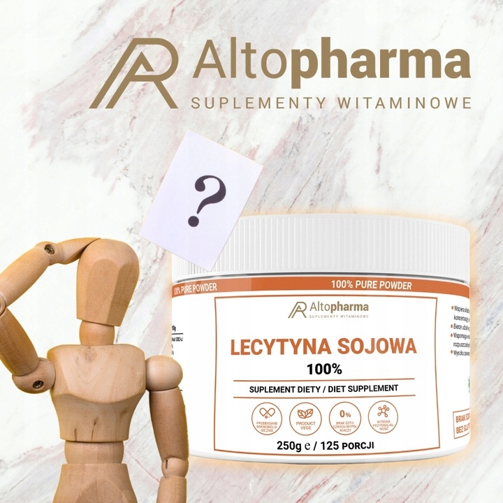 LECYTYNA SOJOWA 100% w proszku KONCENTRACJA STRES PAMIĘĆ Alto Pharma 250G