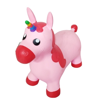 Skoczek gumowy dla dzieci JEDNOROŻEC 60 cm różowy