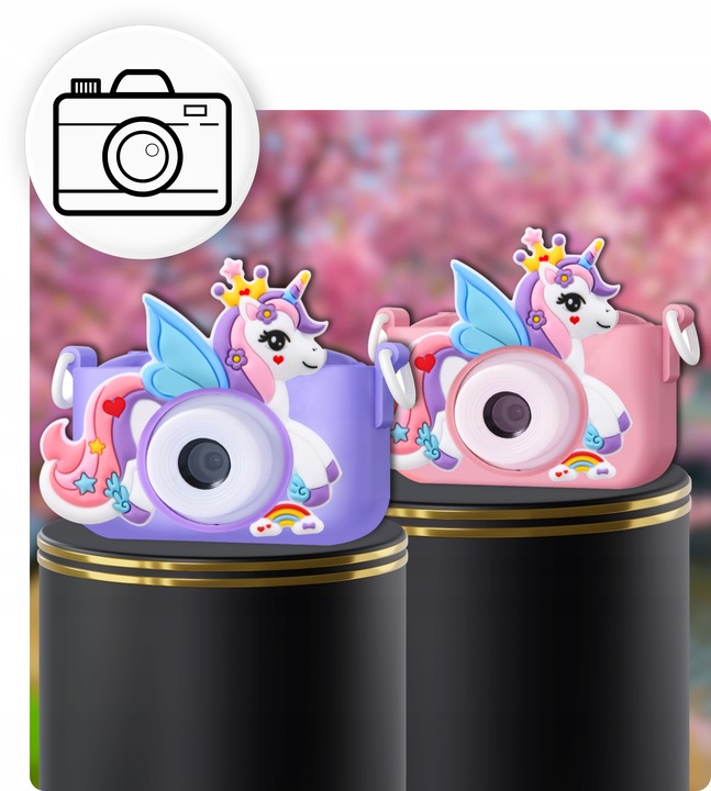 APARAT CYFROWY DLA DZIECI JEDNOROŻEC SELFIE KAMERA+KARTA 32GB MENU PL