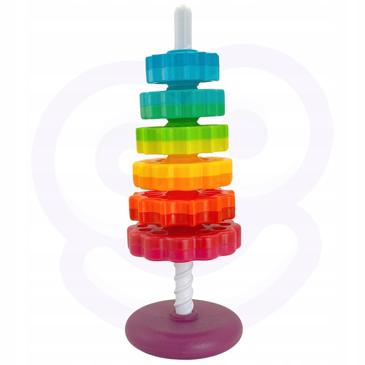 EDUKACYJNA PIRAMIDKA ZAKRĘCONA WIEŻA UKŁADANKA WOOPIE BABY