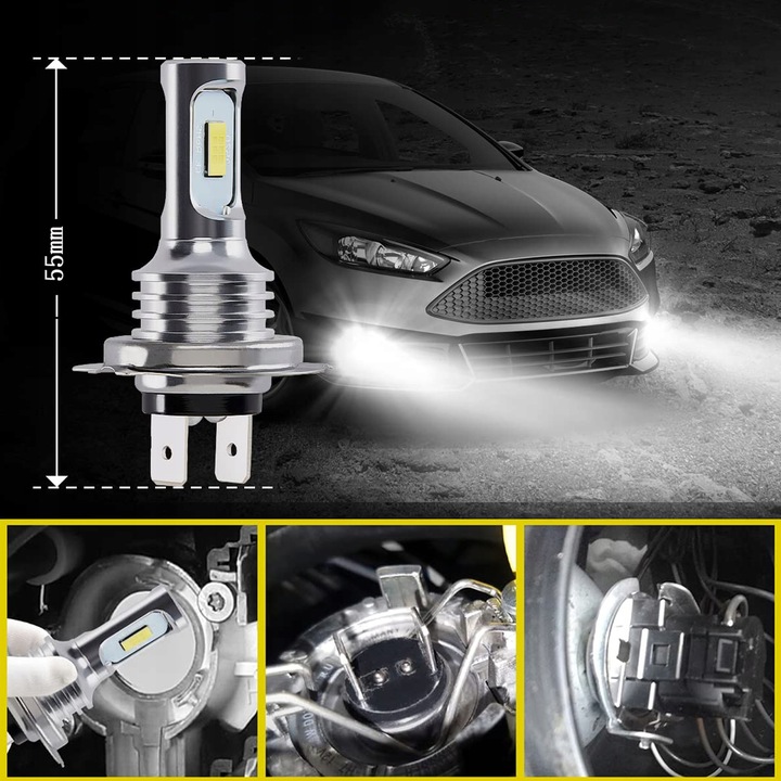 2x ŻARÓWKI LED H4 CSP LIGHT 400% 12V CAN BUS E11 8000lm do Yamaha Honda BMW