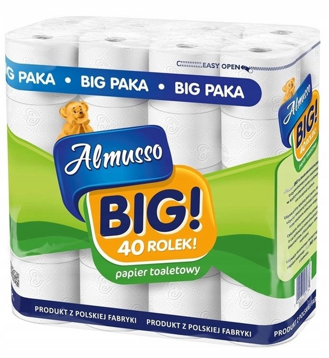Papier toaletowy 3 warstwowy Almusso BIG 40 rolek biały